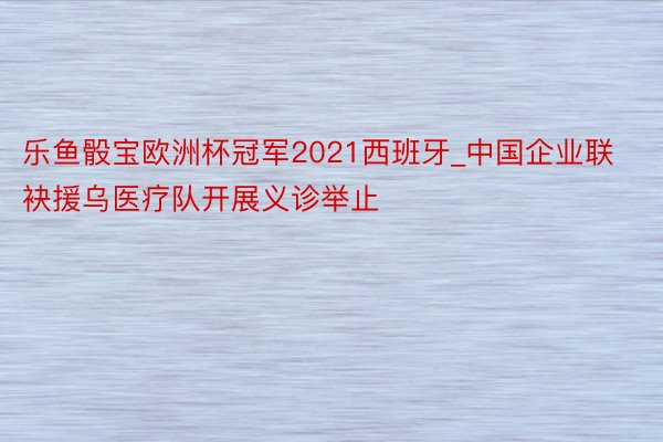 乐鱼骰宝欧洲杯冠军2021西班牙_中国企业联袂援乌医疗队开展义诊举止